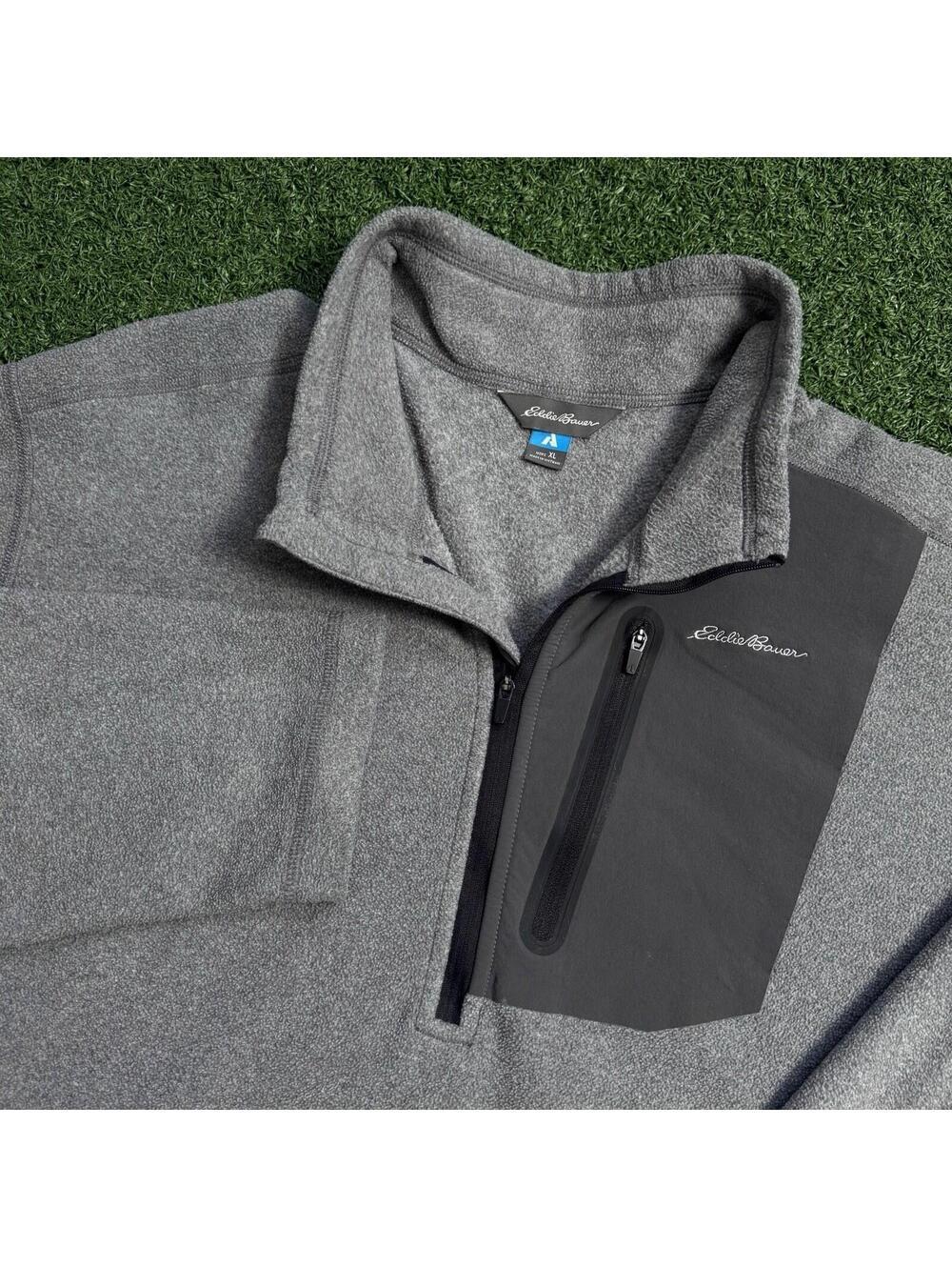 Eddie Bauer First Ascent 1/4 Zip Fleece Gray Men XL Outdoor Sweatshirts Gorpcore